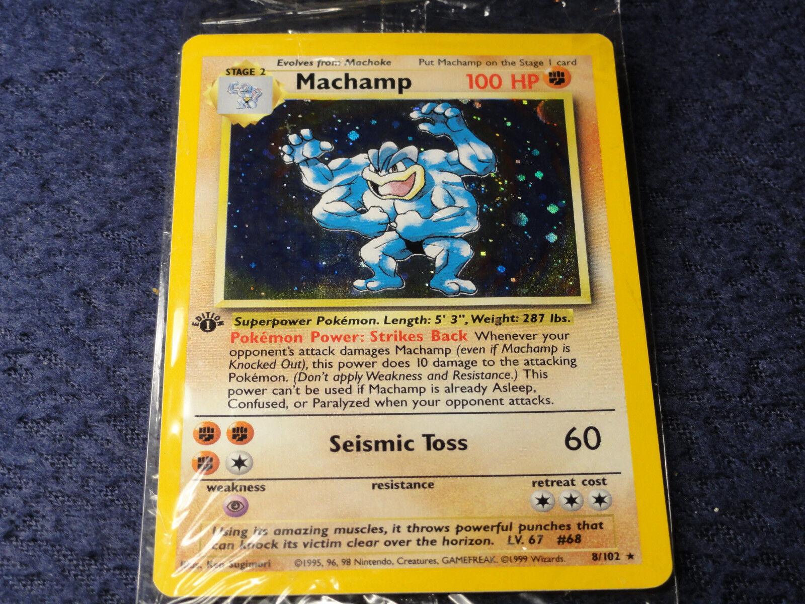Pokemon Machamp 1st edition 8/102 never been open - OEM factory sealed Mike's Accessories and More Pokemon Machamp 1st edition 8/102 never been open - OEM factory sealed Mike's Accessories and More