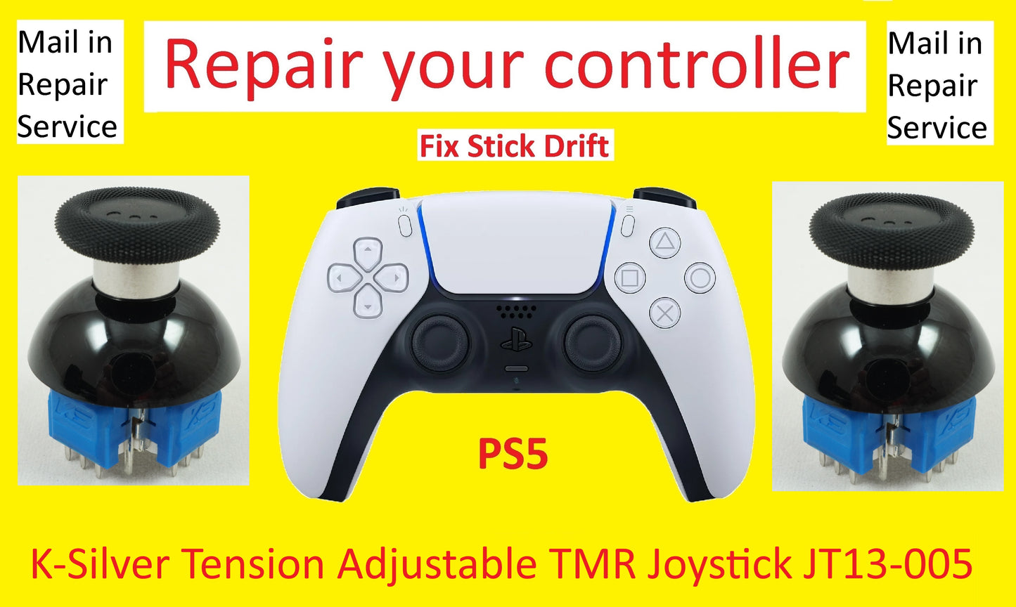 Repair Service Fix Your Playstation 5 Controller Stick Drift K-Silver Adjustable TMR
