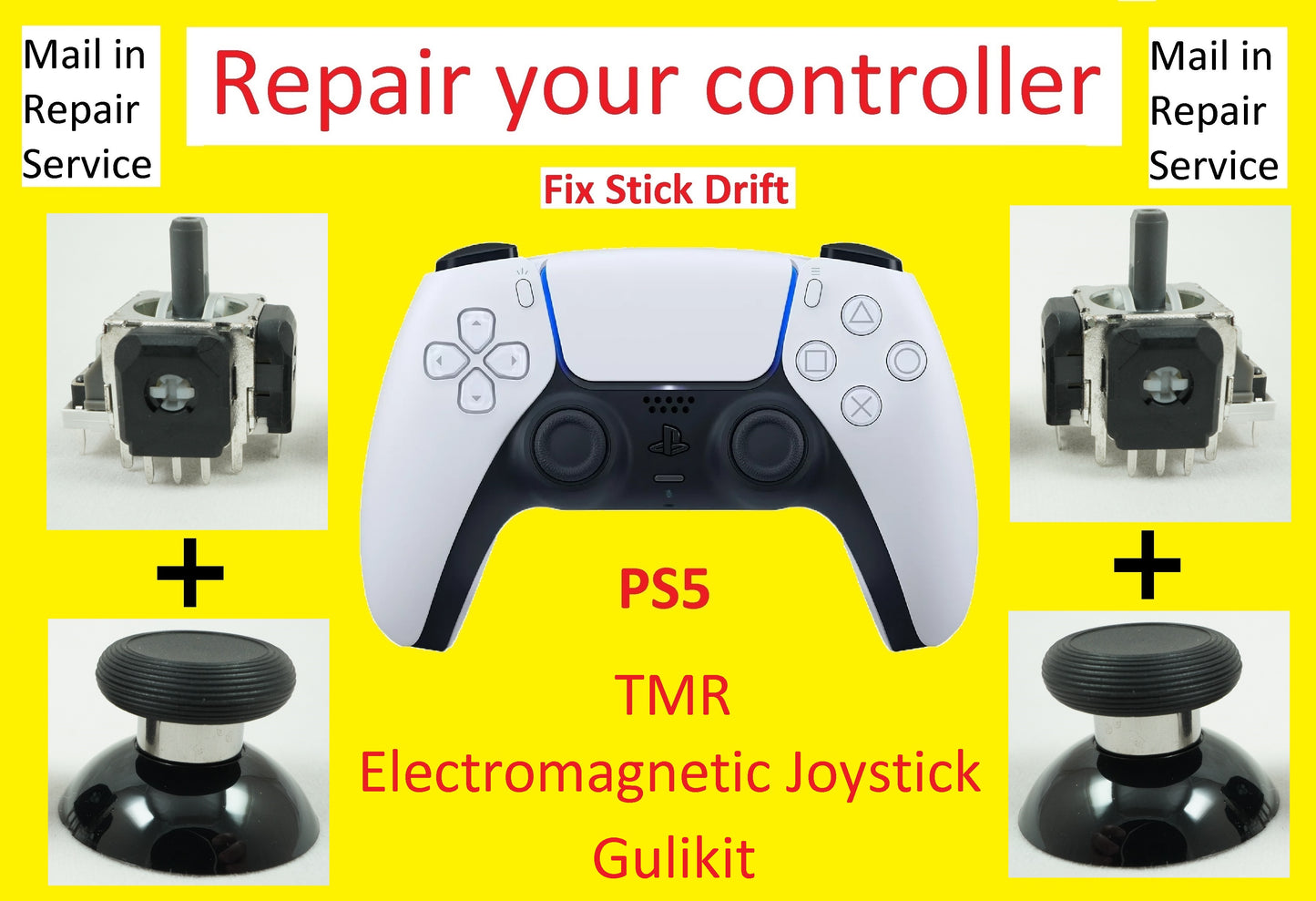 TMR Electromagnetic Install Service - Fix Your Playstation 5 Controller Joysticks PS5, Fix Joystick Drift