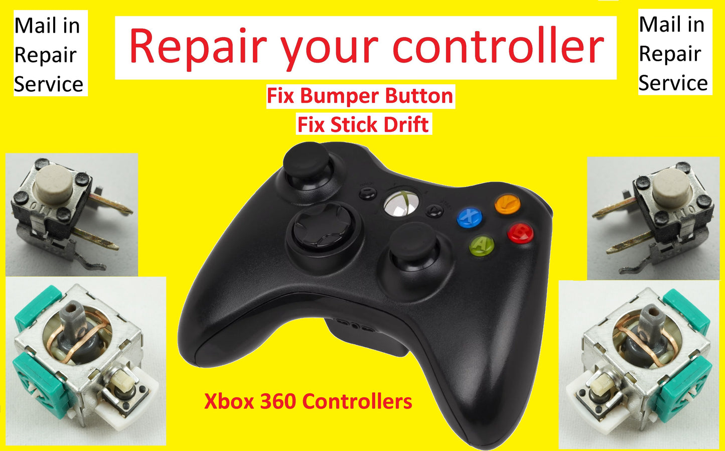 Repair Service - Fix Your Xbox Controller, 360, One, Series, Fix Joystick Drift & Bumpers - Mike's Accessories and More