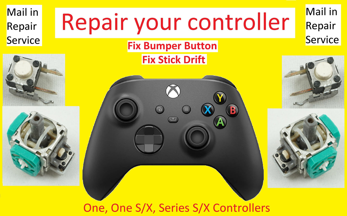 Repair Service - Fix Your Xbox Controller, 360, One, Series, Fix Joystick Drift & Bumpers - Mike's Accessories and More