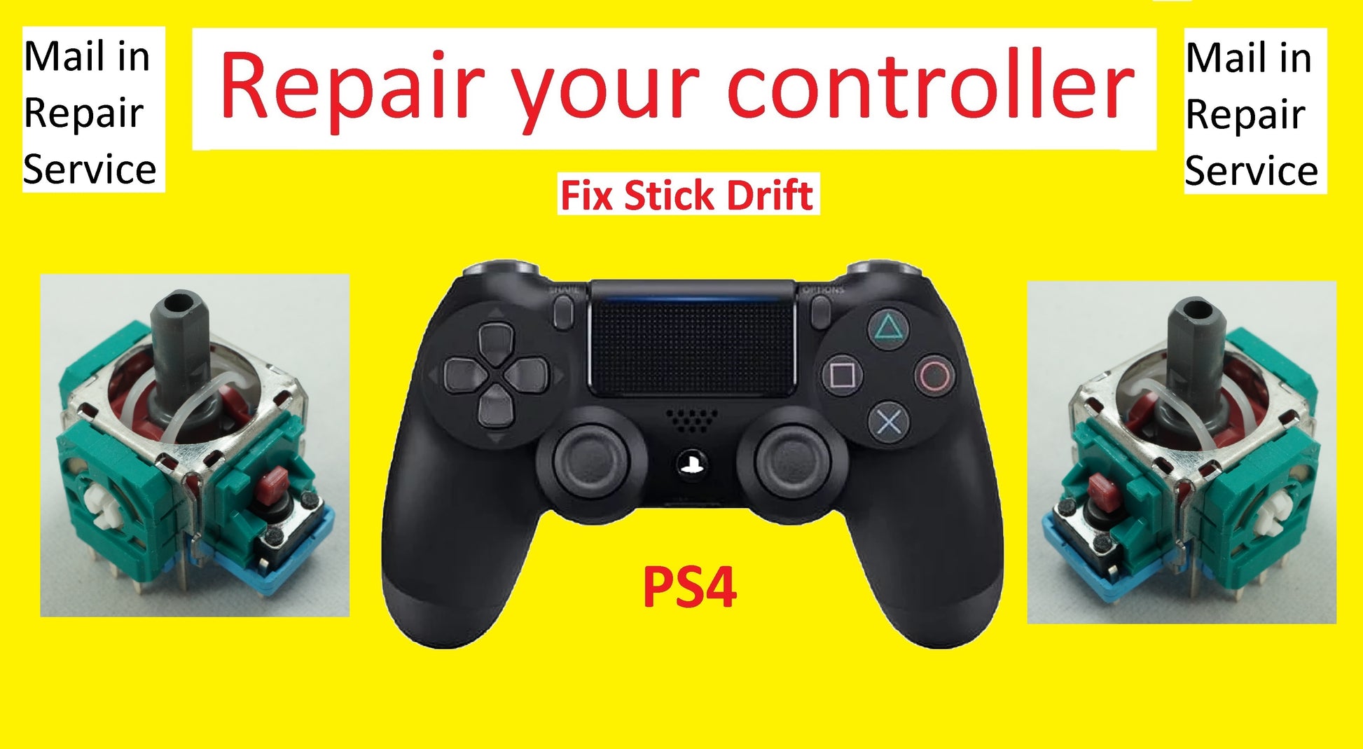 Repair Service - Fix Your Playstation 3, 4, 5 Controller Joysticks PS3, PS4, PS5, Fix Joystick Drift - Mike's Accessories and More