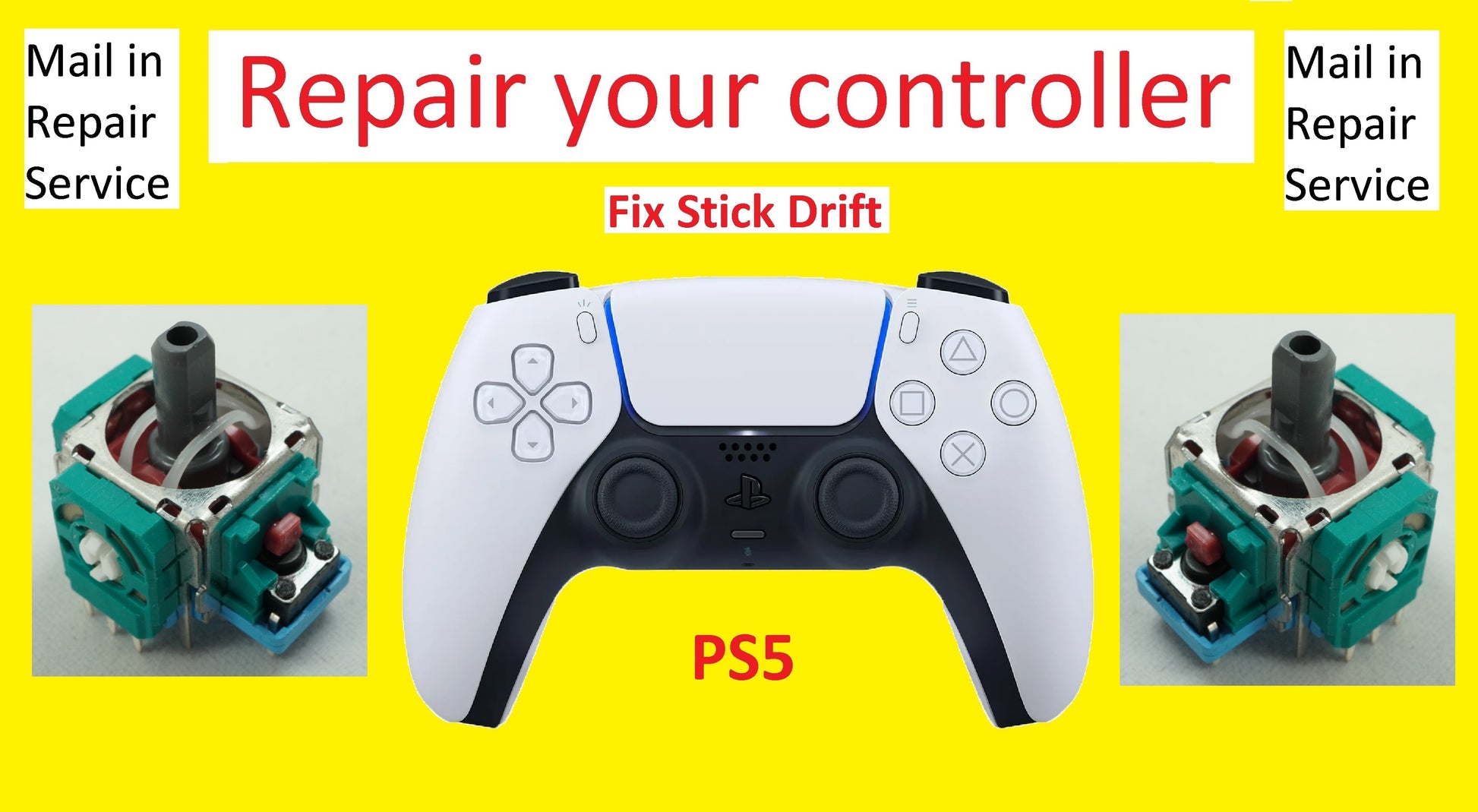 Repair Service Fix Your Playstation 4, Controller Joysticks PS4, PS5, Fix Joystick Drift OEM One USPS Ground Advantage