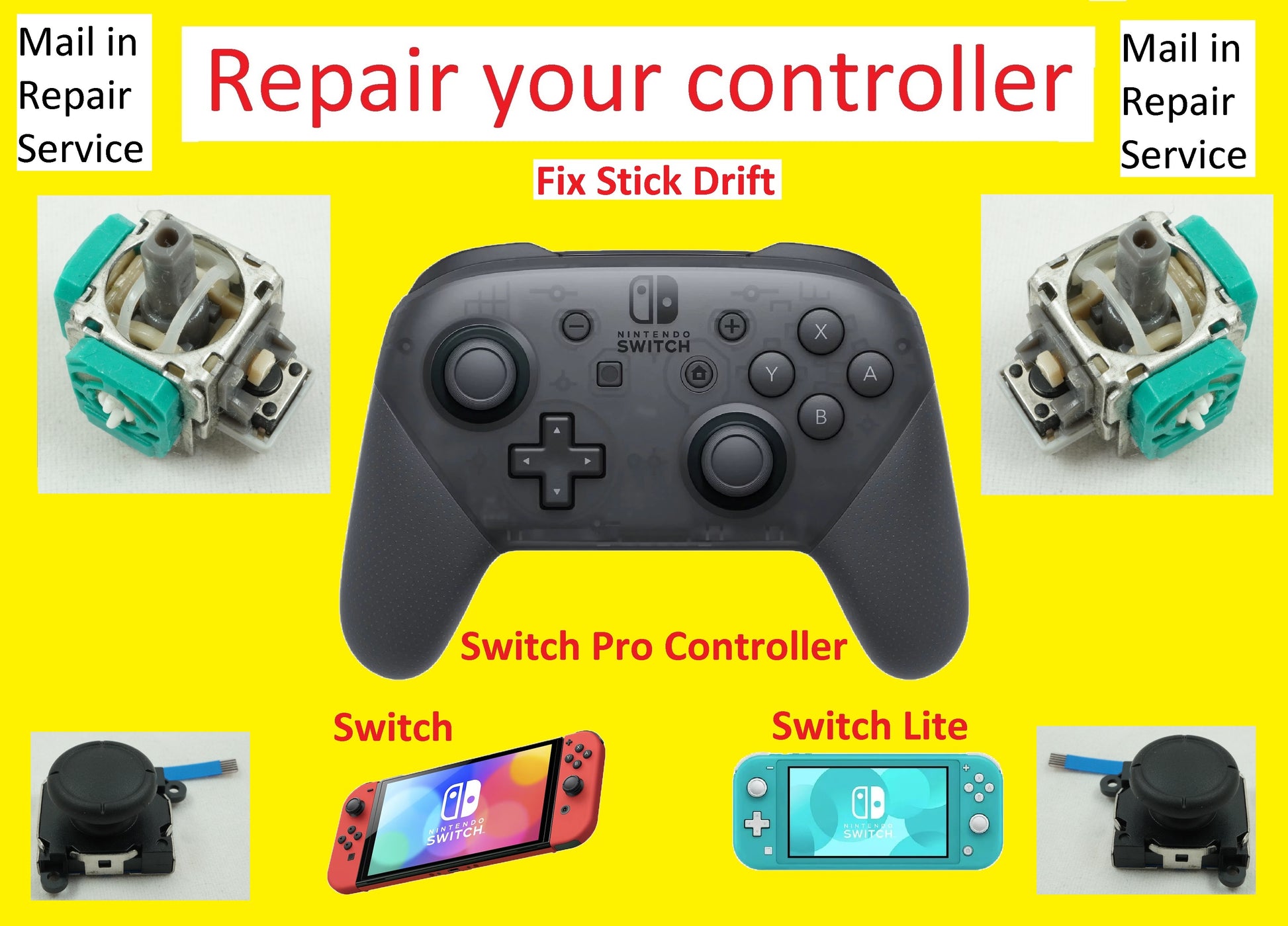 Repair Service - Fix Your Switch Pro Controller, Console, Joystick Drift - Mike's Accessories and More