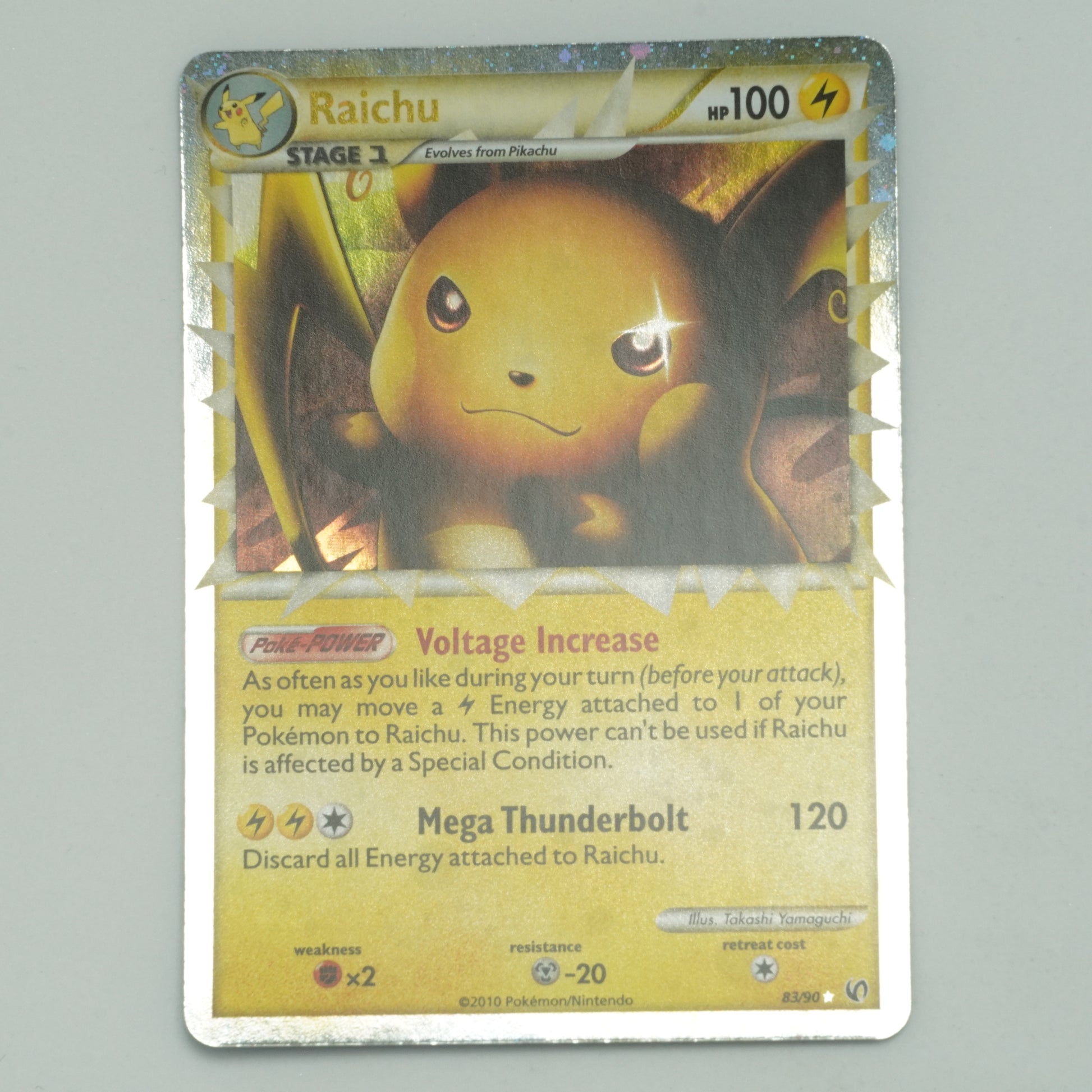 Raichu 83/90 Prime Holo Ultra Rare HS Undaunted Pokemon Card - Mike's Accessories and More