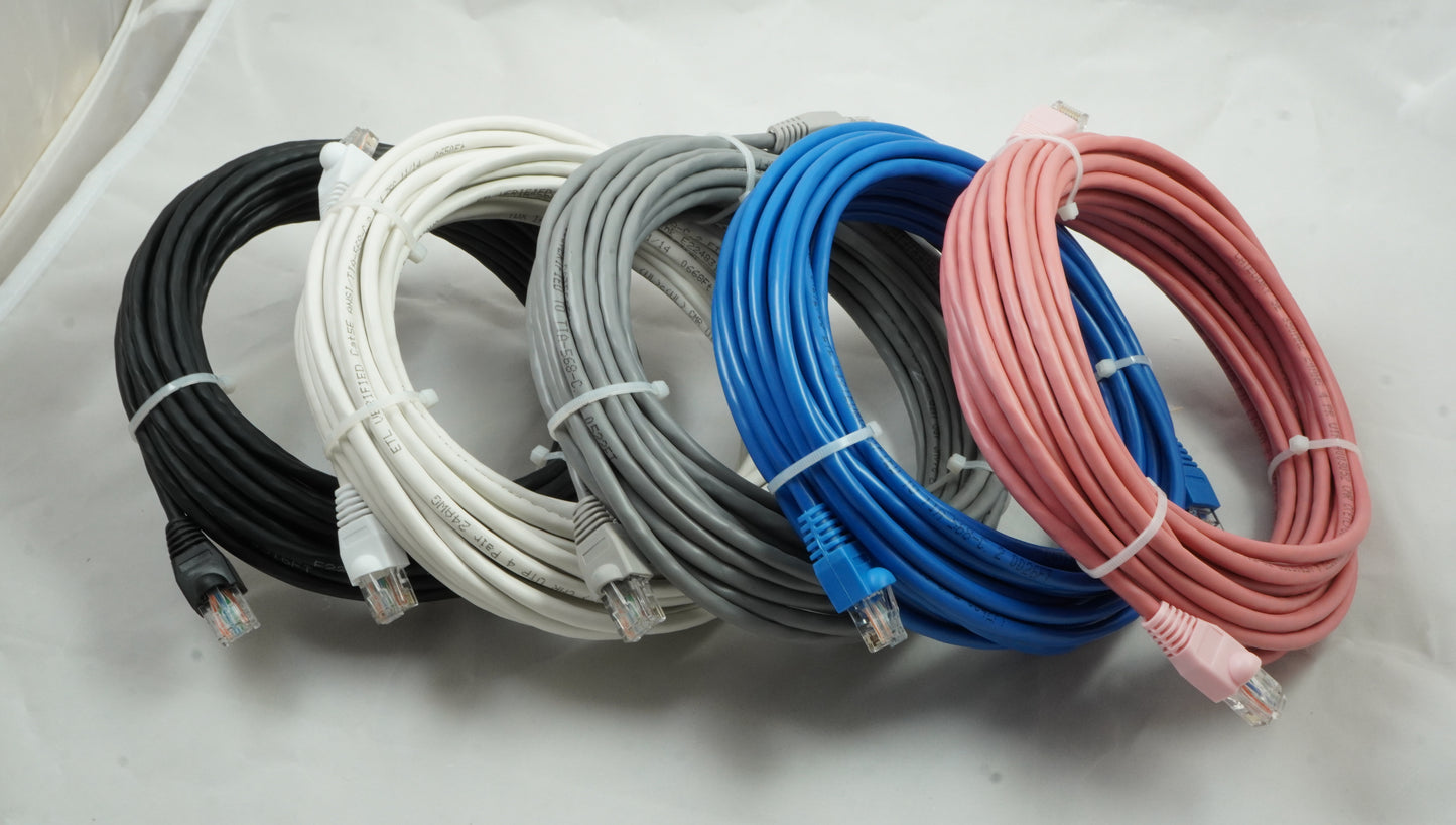 3ft to 300ft Cat 5e Pure copper, Solid core, Rollover, CMR 350MHz - Mike's Accessories and More