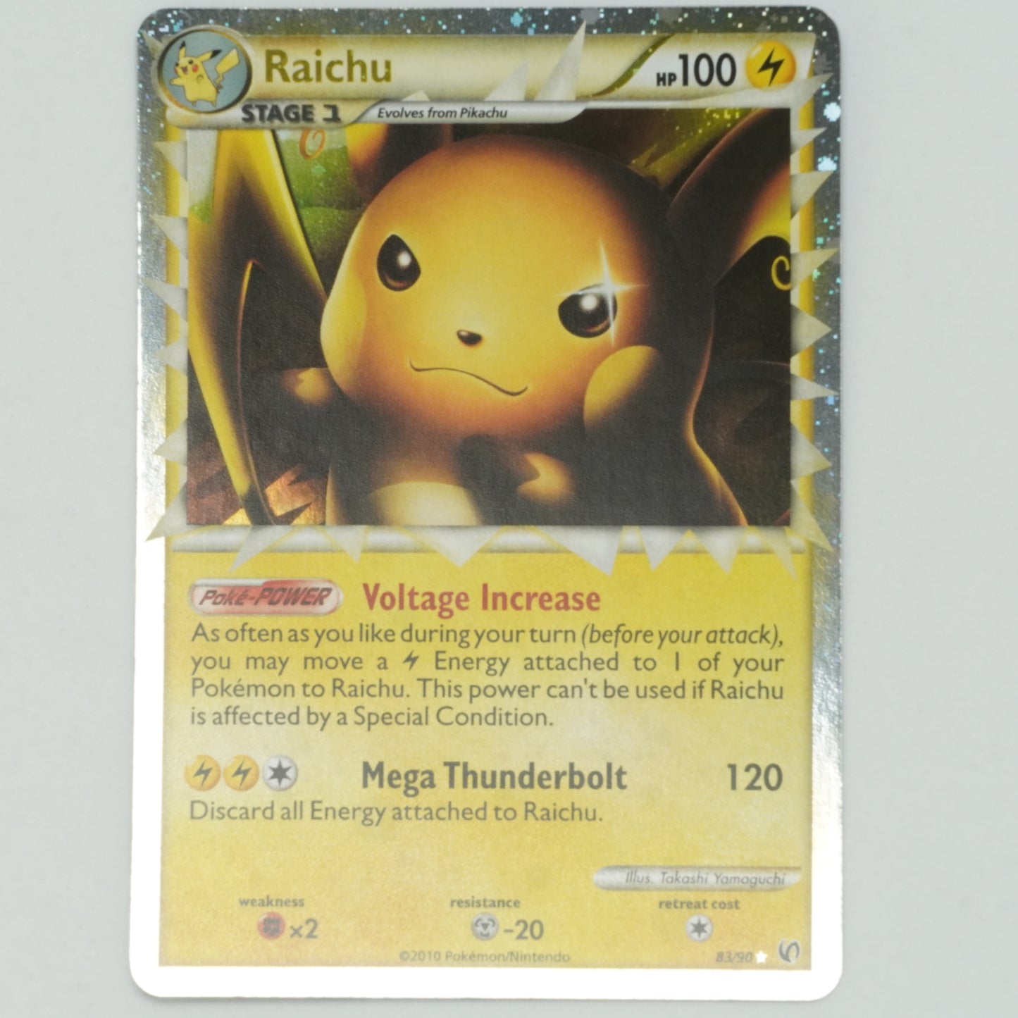 Raichu 83/90 Prime Holo Ultra Rare HS Undaunted Pokemon Card - Mike's Accessories and More