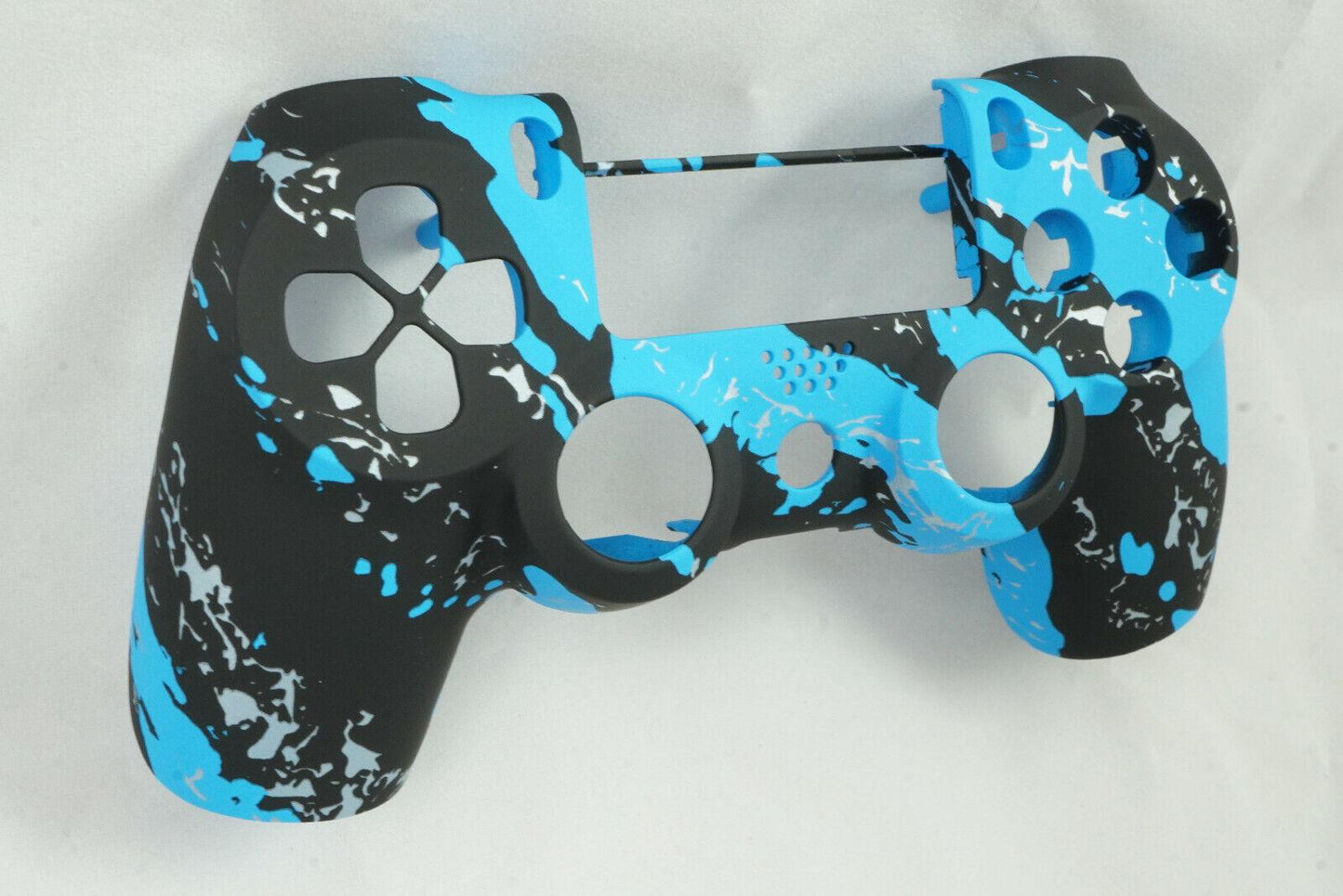 Blue Splatter Soft Touch Front Face Shell For PS4 Controller - For current gen - Mike's Accessories and More