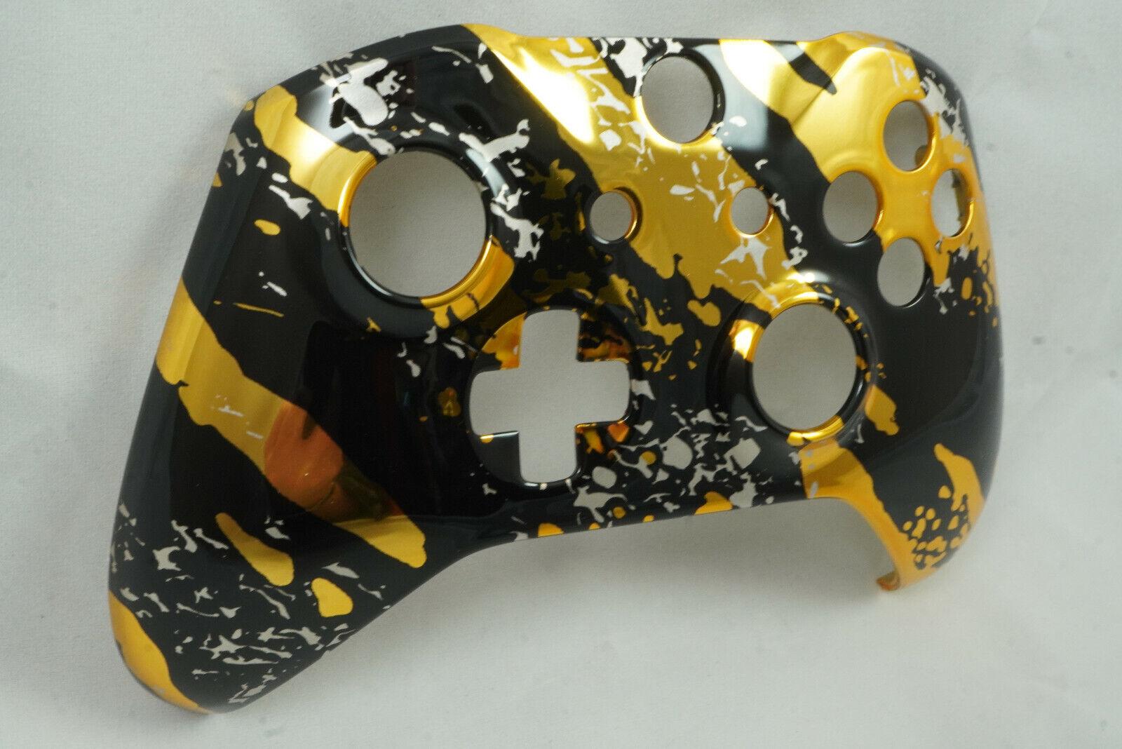 Chrome Gold Splatters Front Shell For Xbox One S Controller New - Model 1708 - Mike's Accessories and More