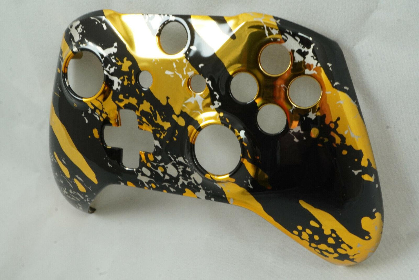 Chrome Gold Splatters Front Shell For Xbox One S Controller New - Model 1708 - Mike's Accessories and More