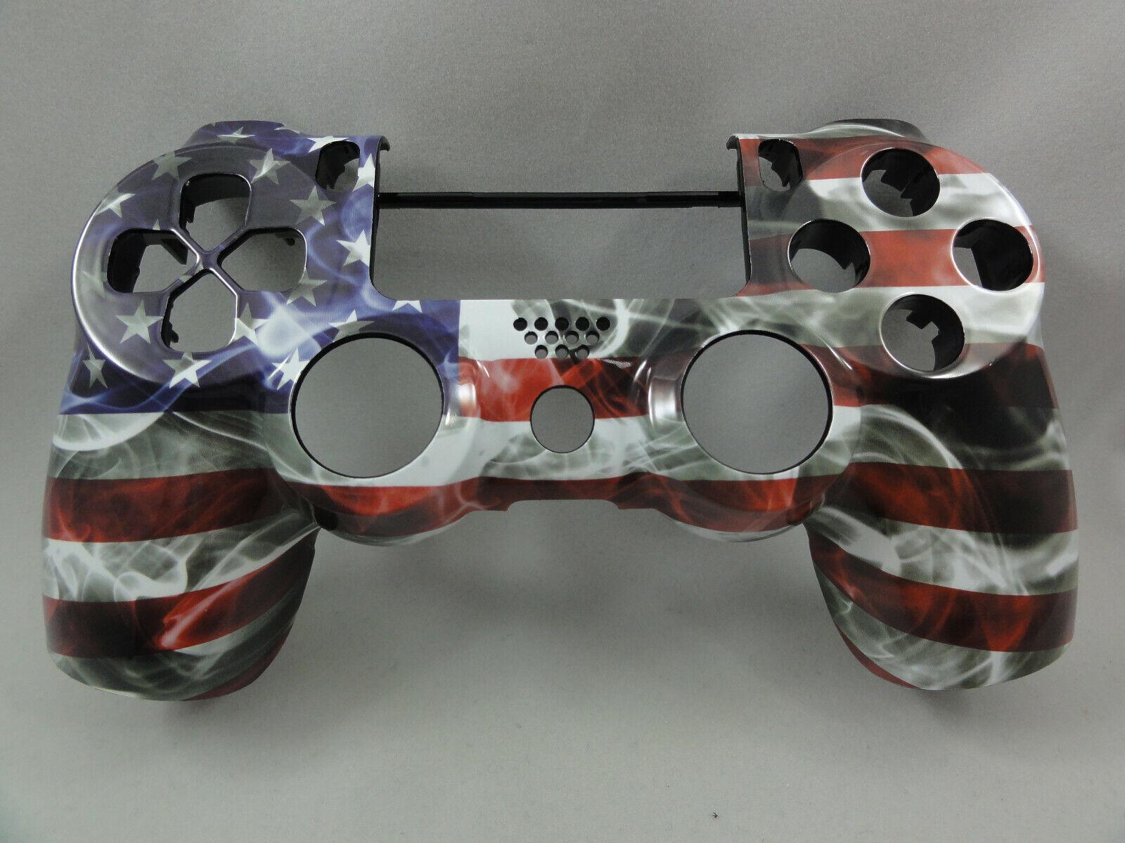 Smoky American Flag Glossy Front Face Shell For PS4 Controller -For current gen - Mike's Accessories and More