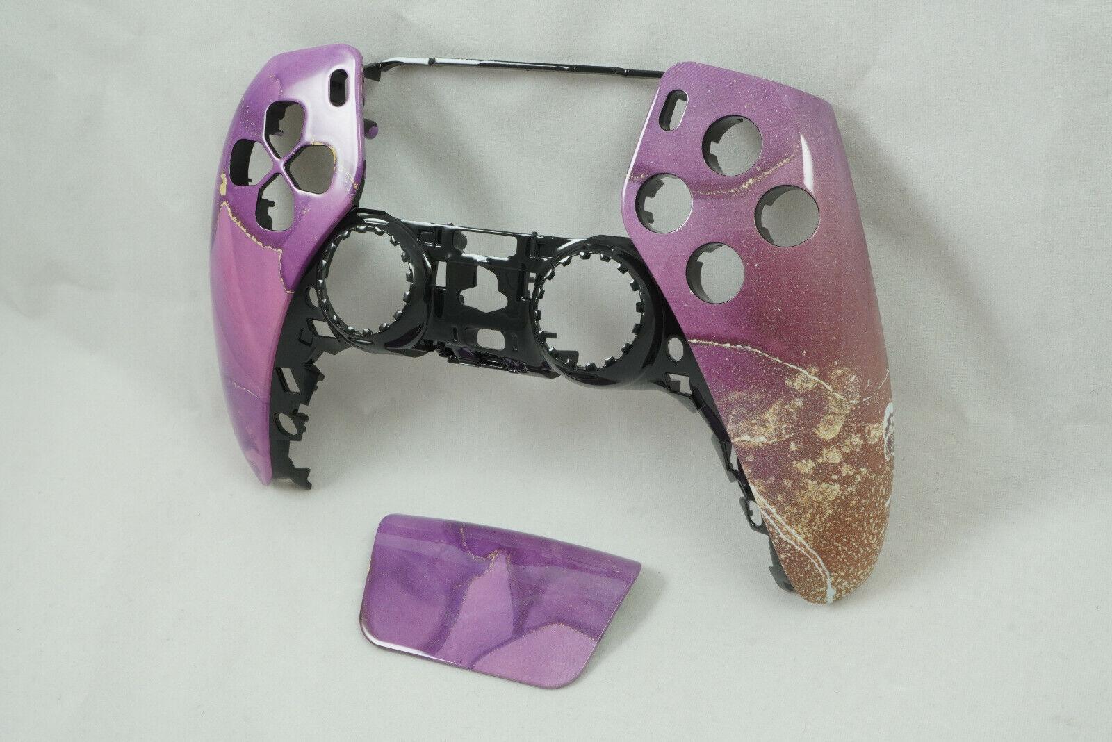 Purple Gold Marble Front Shell + Touch Pad PS5 Controller Model CFI-ZCT1W - Mike's Accessories and More