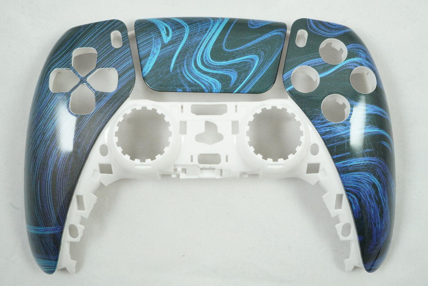 Blue Swirl Front Shell + Touch Pad PS5 Controller Model CFI-ZCT1W - Mike's Accessories and More