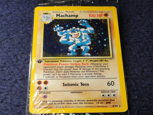 Pokemon Machamp 1st edition 8/102 never been open - OEM factory sealed - Mike's Accessories and More