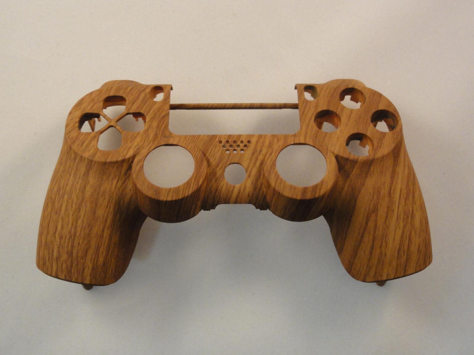 Wooden Grain Soft Touch Front Face Replacement Shell For PS4 Controller - Mike's Accessories and More