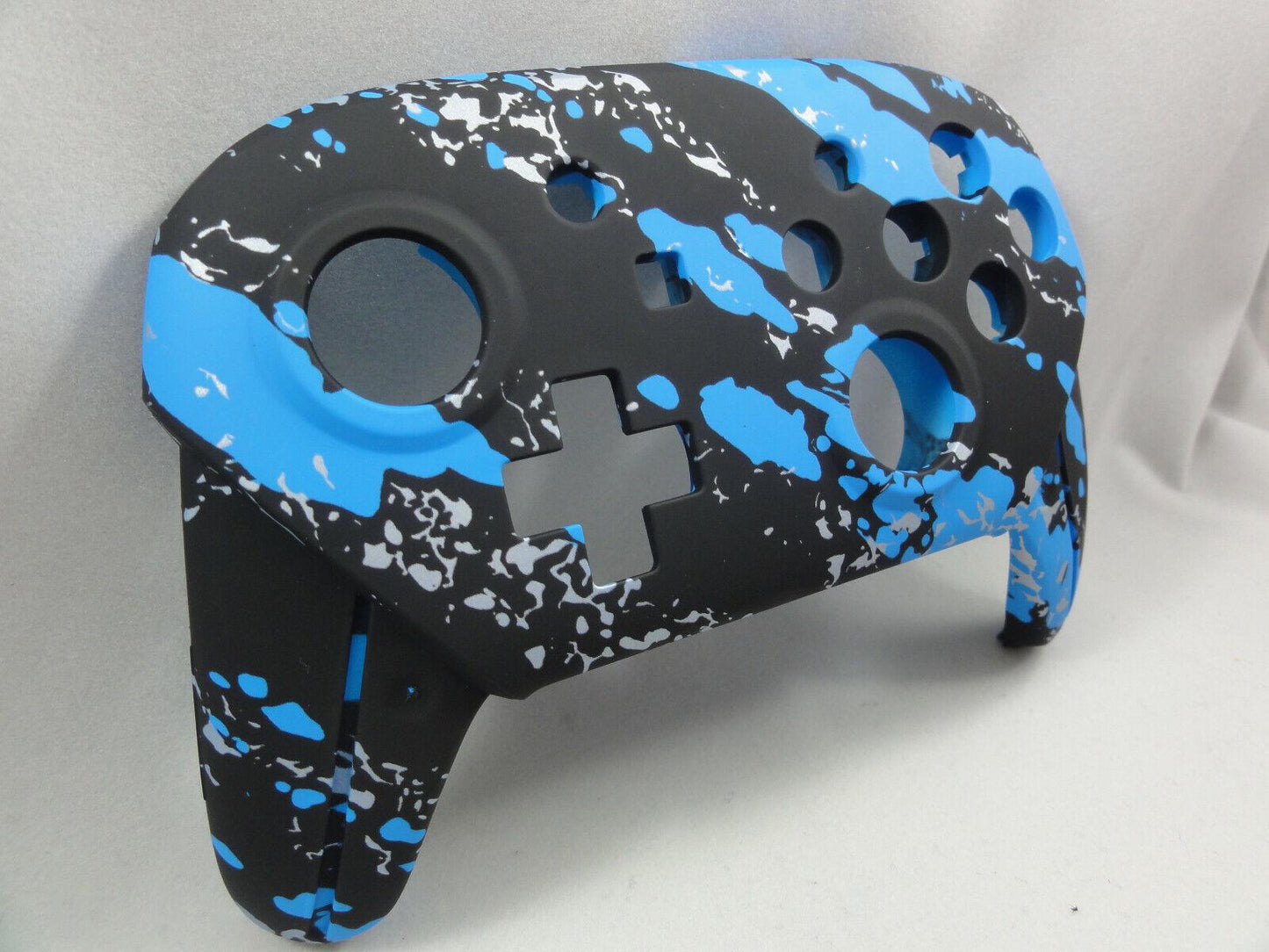 Blue Splatter Soft Touch Front & Back Shell, Nintendo Switch Pro Controller - Mike's Accessories and More