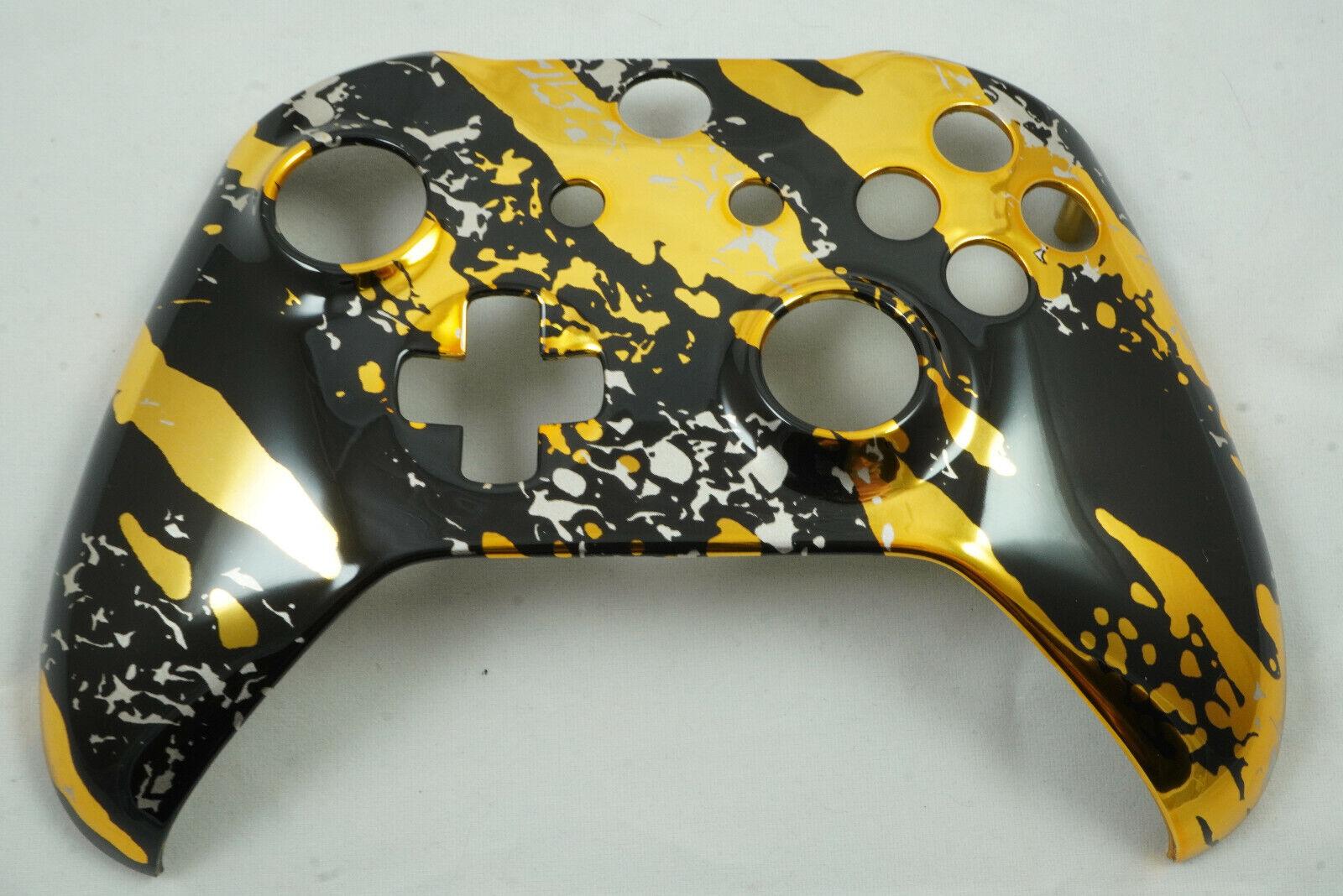 Chrome Gold Splatters Front Shell For Xbox One S Controller New - Model 1708 - Mike's Accessories and More