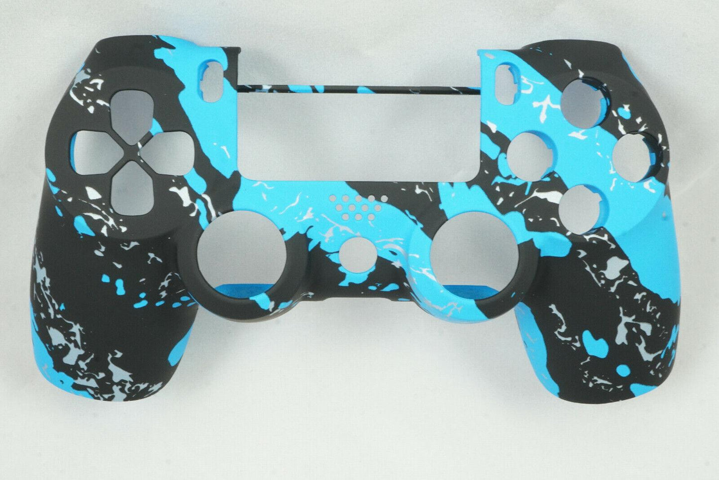 Blue Splatter Soft Touch Front Face Shell For PS4 Controller - For current gen - Mike's Accessories and More