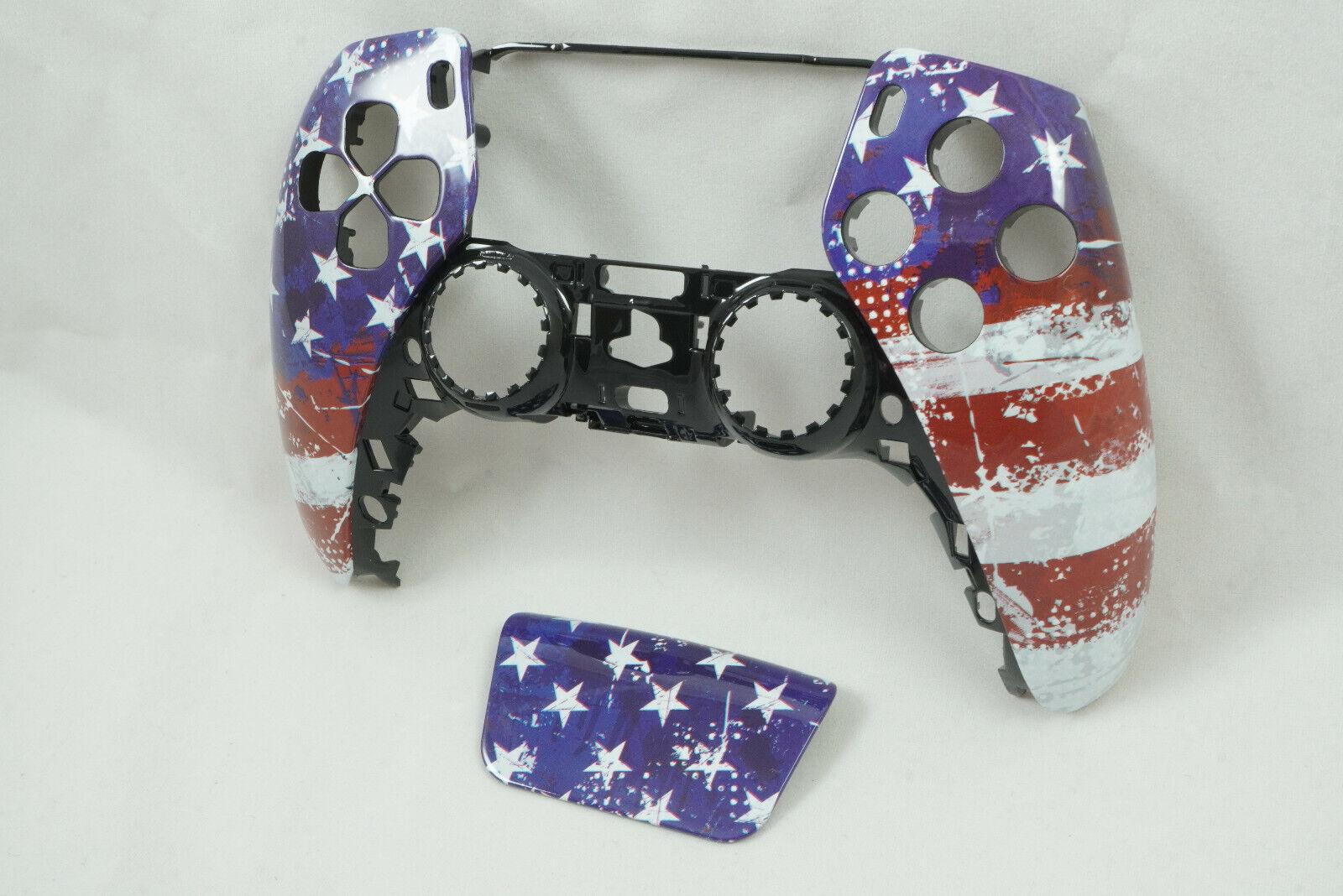 American Flag Front Shell + Touch Pad PS5 Controller Model CFI-ZCT1W - Mike's Accessories and More