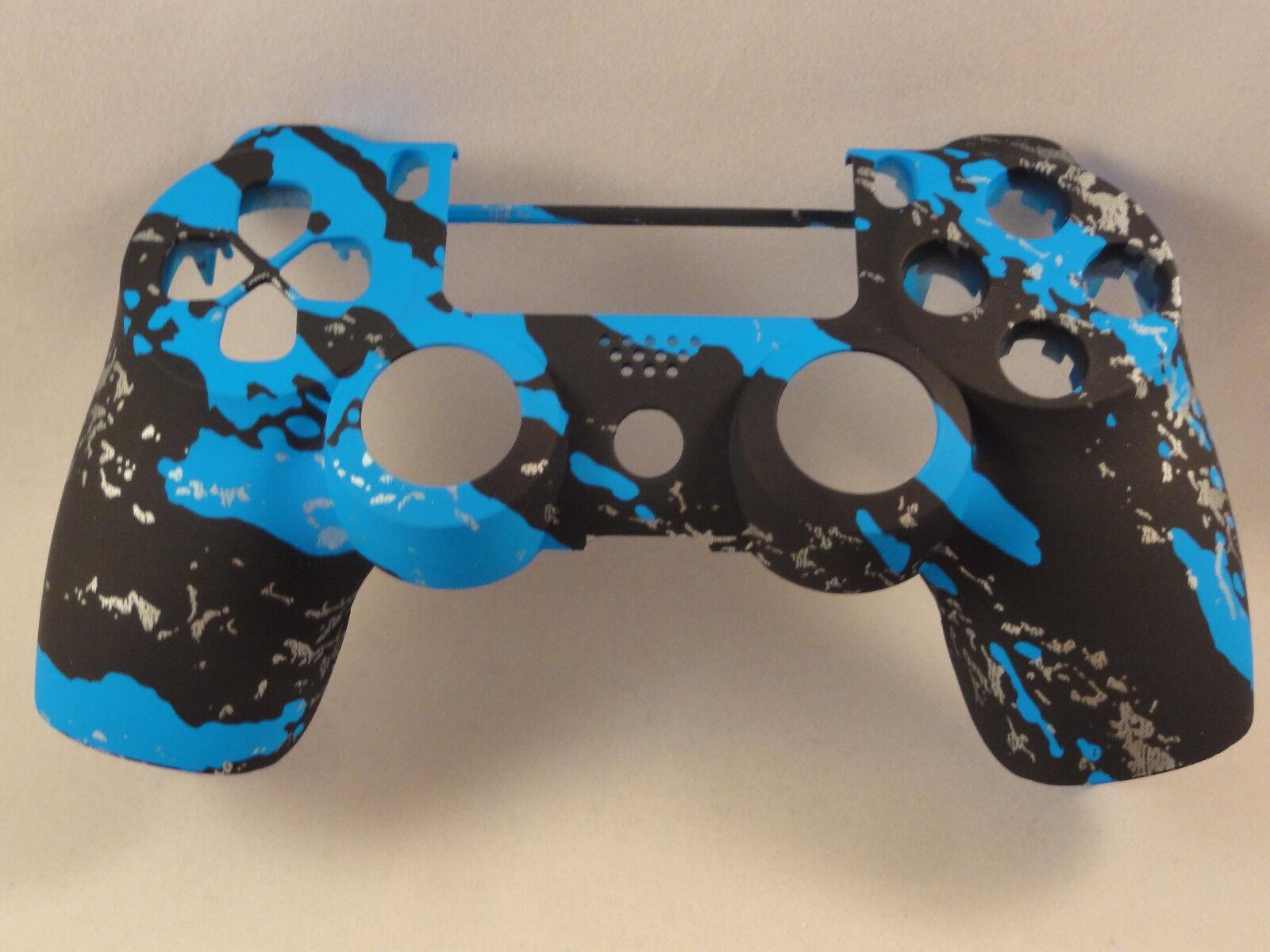 Blue Splatter Soft Touch Front Face Shell For PS4 Controller - For current gen - Mike's Accessories and More