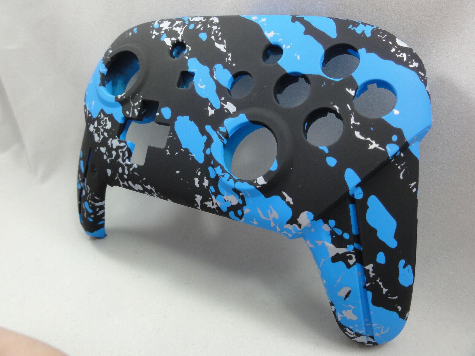 Blue Splatter Soft Touch Front & Back Shell, Nintendo Switch Pro Controller - Mike's Accessories and More