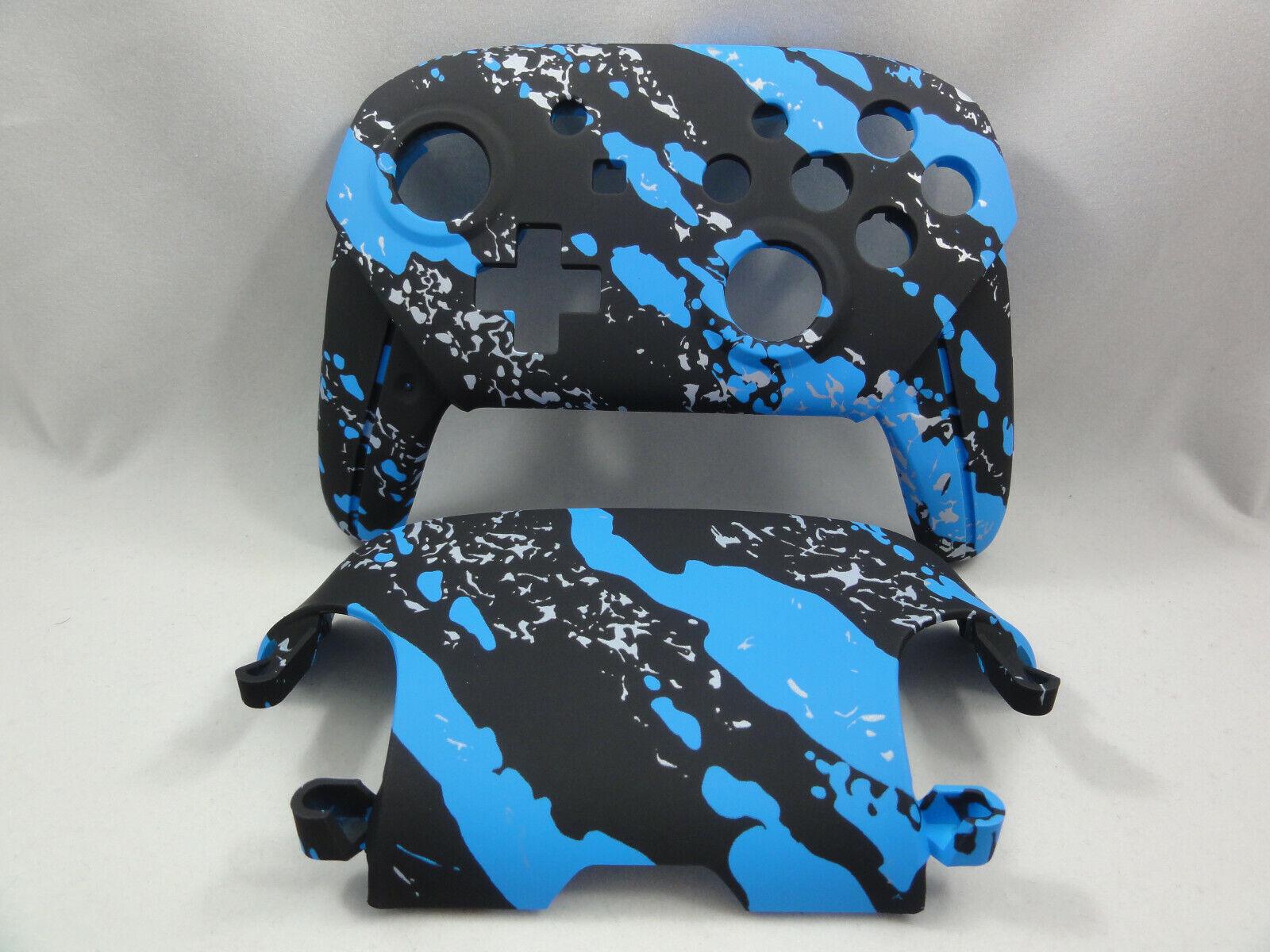 Blue Splatter Soft Touch Front & Back Shell, Nintendo Switch Pro Controller - Mike's Accessories and More