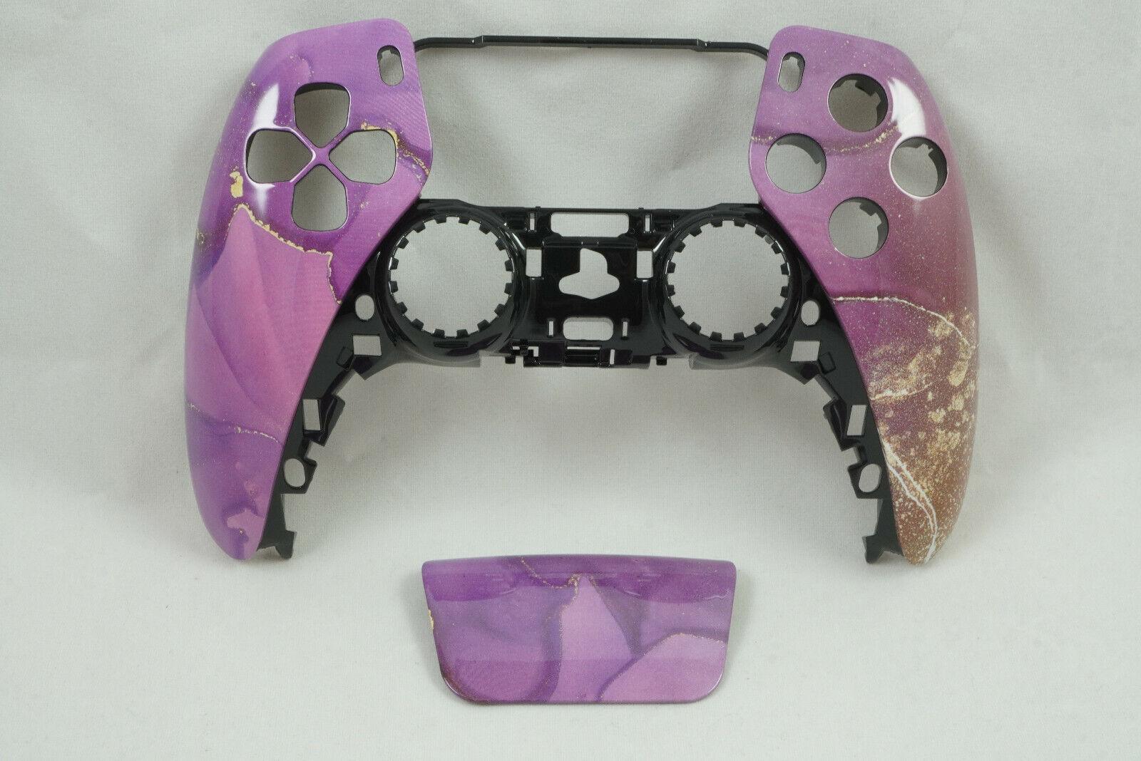 Purple Gold Marble Front Shell + Touch Pad PS5 Controller Model CFI-ZCT1W - Mike's Accessories and More