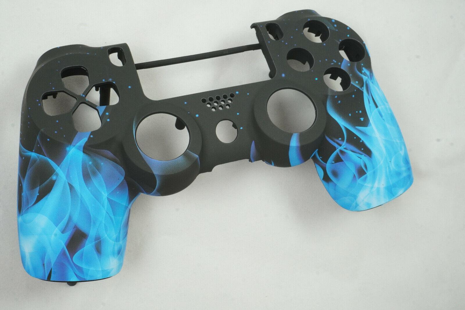 Blue Flame Soft Touch Front Face Shell For PS4 Controller - For current gen - Mike's Accessories and More