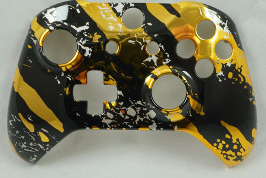 Chrome Gold Splatters Front Shell For Xbox One S Controller New - Model 1708 - Mike's Accessories and More