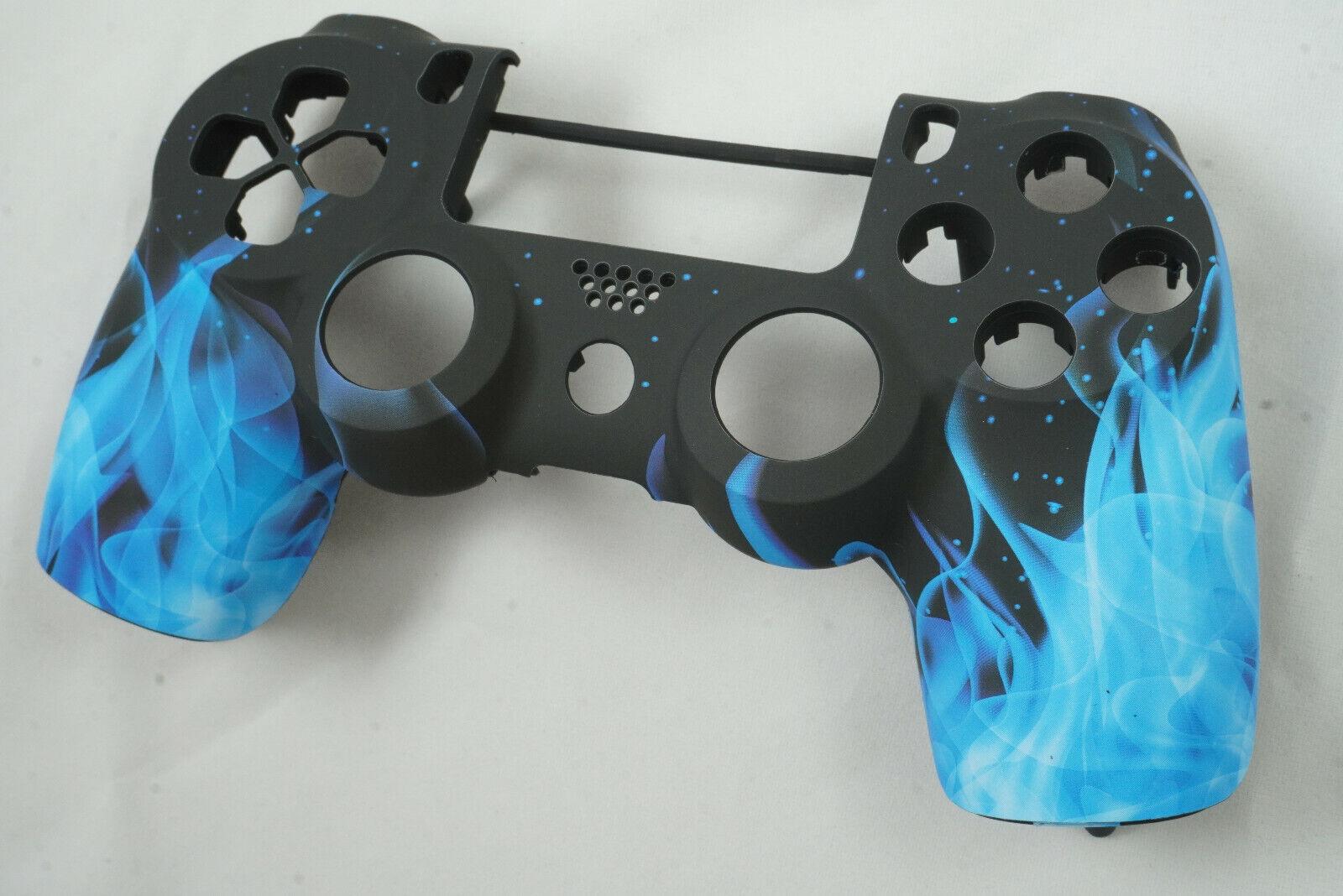 Blue Flame Soft Touch Front Face Shell For PS4 Controller - For curren ...