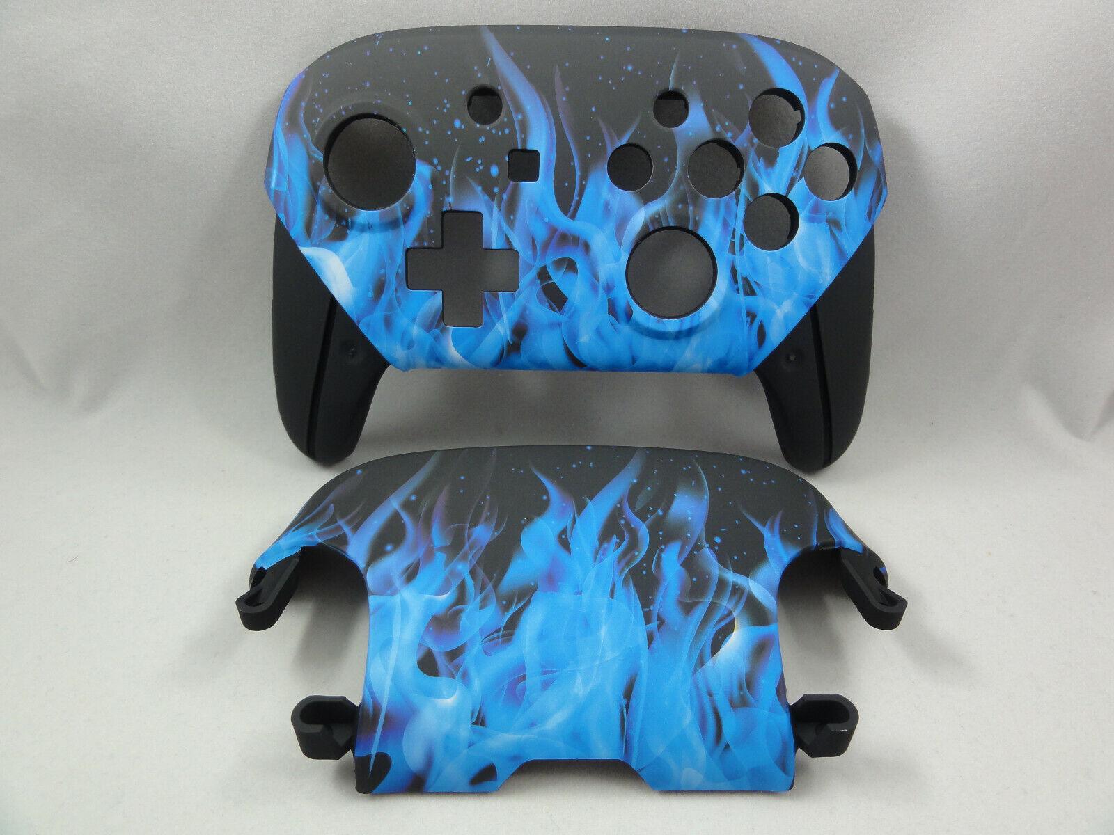 Blue Fire Soft Touch Front & Back Shell for Nintendo Switch Pro Controller - Mike's Accessories and More