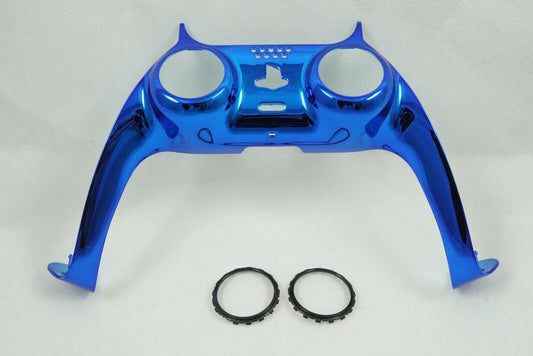 Chrome Blue Shell Trim For PS5 Controller + Joystick accent rings - Mike's Accessories and More